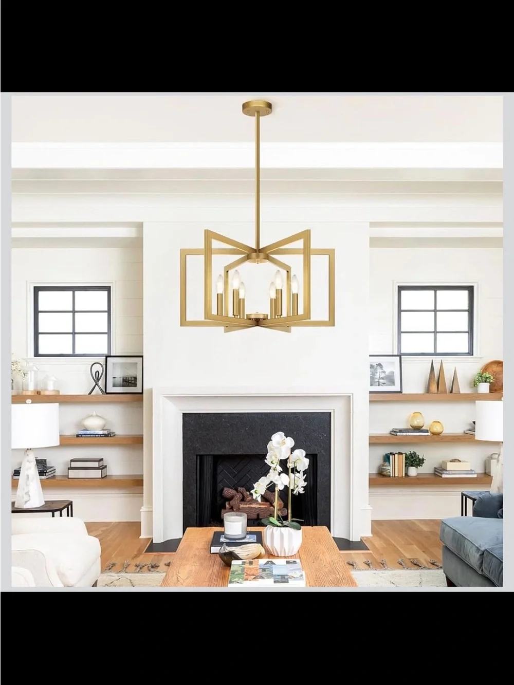 25”-61” Adjustable Gold Chandelier - Modern Light Fixture - New in Box